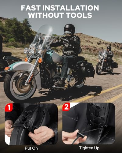 Benlari Rider Driver Backrest Bag, Driver Backrest Storage Bag, Rider Backrest Organizer Bag Fit for Harley Touring CVO Street Glide Road Glide Limited Softail Sportster Tri Glide Dyna