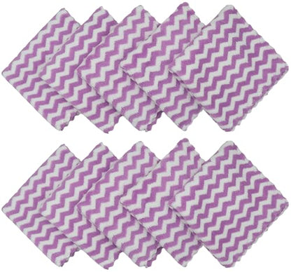 Microfiber Cleaning Cloth, 10 Pack Microfiber Rags,12inx12in,Purple | Lint Free Dish Cleaning Cloths, Fast Drying Dish Rags For Cleaning, Absorbent Washcloths - color: Purple