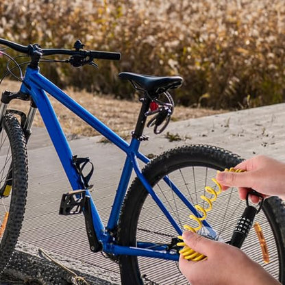 Happyyami Retractable Bike Cable Lock and Motorcycle Helmet Lock with Resettable Combination Password, Lightweight Steel Wire Anti-Theft Security for Road and Mountain Bikes, Scooter