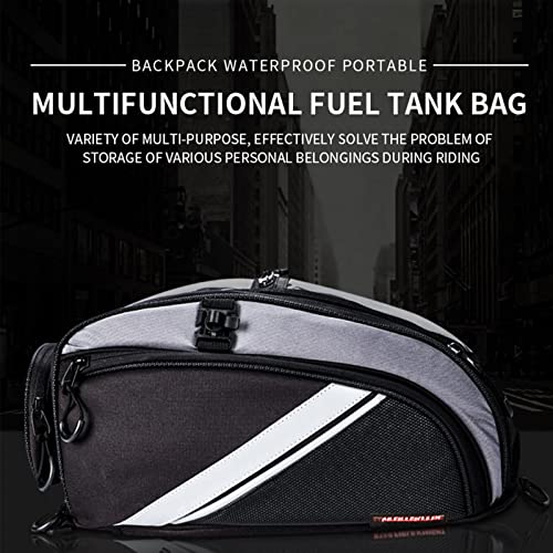 Motorcycle Tank Bag Travel Backpack Waterproof Riding Bag Motorbike Bag Touch Screen with Reflective Strip and Rain Cover