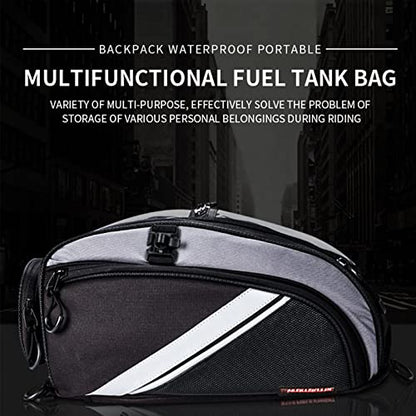 Motorcycle Tank Bag Travel Backpack Waterproof Riding Bag Motorbike Bag Touch Screen with Reflective Strip and Rain Cover