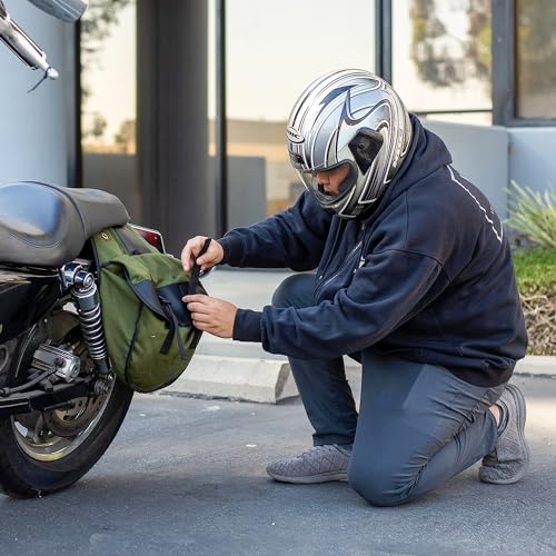 Nomad USA Quick-Easy Universal Fit Throw Over Motorcycle Canvas Biker Cargo Saddlebags (Black)