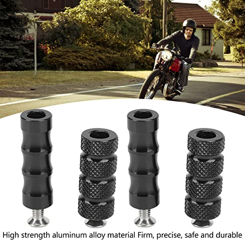 Buachois 2 Pair CNC Universal Motorcycle Foot Pegs,Anti-Skid Gear Shift Brake Lever Foot Pegs,6mm Hole Front Footrests Footpeg Rearsets,for M6 6mm Mounting Bolts Motorbike - color: Black
