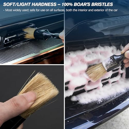 Car Detailing Brushes Set, 8-Piece Auto Detail Cleaning Brush Tool Kit in Soft/Middle/Hard, Crevice Brush, Dust Brush for Car Interior & Exterior, Leather, Air Vents, Emblems, Wheels Wash & Care - style: STYLE-B