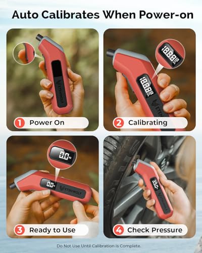 ETENWOLF T300 Digital Tire Pressure Gauge 3-200 PSI, Industrial Tire Gauge Calibrated to ANSI B40.7 Grade 2A(Plus-Minus 0.5%), Replaceable AAA Batteries (Vivid Orange) - color: Vivid Orange