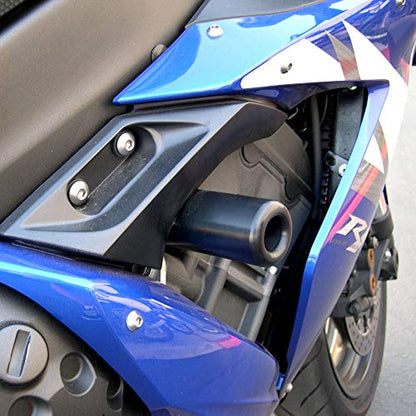 Shogun USA Made Yam YZF-R1 R1 2004 2005 2006 Black No Cut Frame Sliders - 750-6709