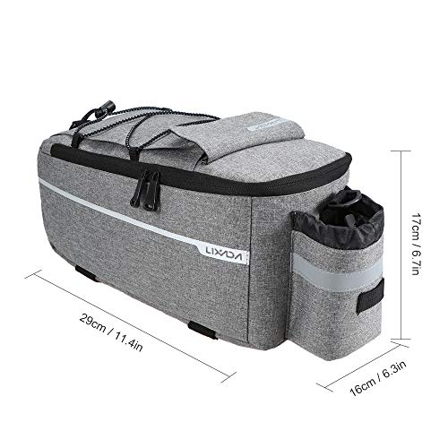 Lixada Bike Panniers Bike Trunk Bag Insulated Bag for Warm/Cool Items, Bicycle Rear Rack Storage Luggage Bicycle Seat Multifunctional Insulated Trunk Cooler Bag Shoulder Bag 11.4 6.3 6.7in - color: Dark Blue