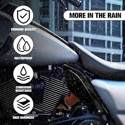 Vivid Black Mid-Frame Air Heat Deflectors Trim Set (Left and Right) 2009-2024 for Harley-Davidson Touring Models Street Glide Road Glide Electra Glide Road King Ultra Limited Tri Glide CVO