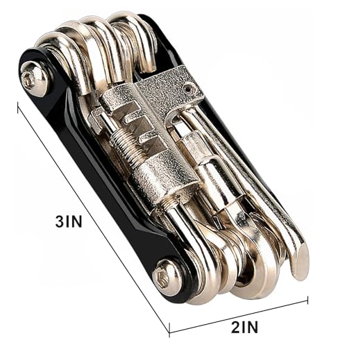 WIWUE GUO Bike Chain Tool, Ultimate Bike Multitool Kit | Lightweight Stainless Steel, Includes Chain Breaker, Tire Repair Kit, Motorcycle Accessories