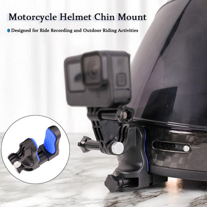 Motorcycle Helmet Chin Mount for Biltwell Lane Splitter Gen 2 2023–2026, Clip-On Camera Holder with Textured Silicone Pads, Multi-Angle Adjustment for Ride Recording