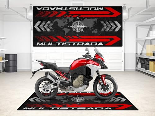Parking Mat for MULTISTRADA Motorcycle Models, Display and Pit Mat, Washable Non-Slip Garage and Showroom Floor Mat, Rug (Size 1 : 86.6 x 39.4/220 x 100 cm)