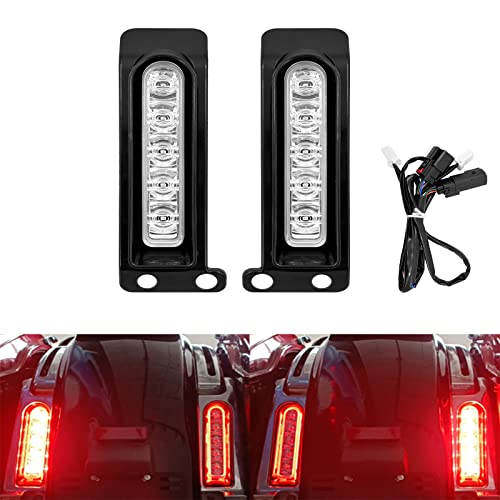 LED Filler Panel Lights Rear Fender Light Turn Signals Fit for Harley Touring Road Glide FLTR Electra Glide FLHT Road King FLHR Ultra Limited FLHTK 2014-2024 (Black Housing Clear Len) - color: Black Housing Clear Len