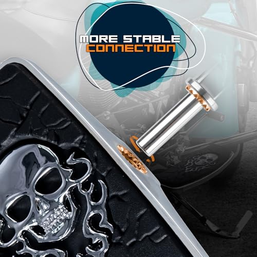 Rear Passenger Footpeg Passenger Peg Floorboard Footboard for Harley Dyna Electra Glide Road Electra RoadKing Fat boy Sportster 883 1200 Sportsters Dynas Softails V-Rod(MetalSkull-Chrome) - size: MetalSkull-Chrome