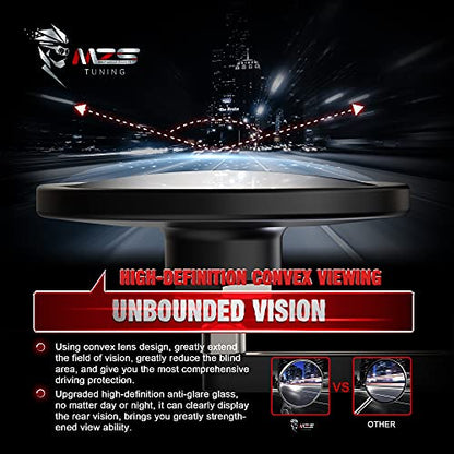 MZS Bar End Mirrors, Motorcycle Handlebar Mirrors Round Black+Motorcycle Frame Sliders, Falling Crash Protector Guards No Cut Kits Compatible with CBR1000RR