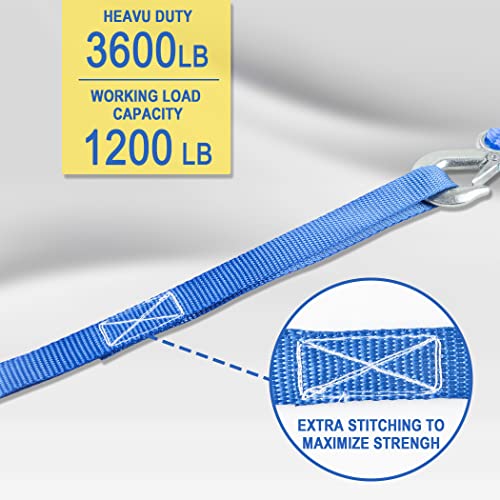 Cartman 16 Pack 1"x18" Soft Loop Motorcycle Tie Down Straps 3600lbs Load Capacity Tie-Down Loops for Secure Trailering of Bikes, ATV, Lawn Equipment, Blue - size: 16pk Blue 3600lbs