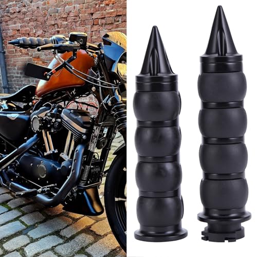 JMTBNO Motorcycle Grips 1" 25mm Handlebar Hand Grips Compatible with Harley Touring Road King Street Glide Electra Glide Road Glide Street Bobber Softail Fatboy - color: Black with Point