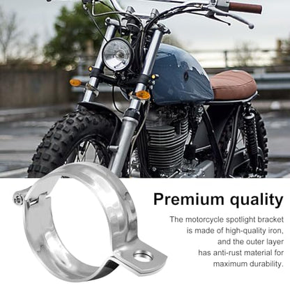 2 PCS Motorcycle Turn Signal Light Tube Bracket Mount - Metal Tube Clamp for 10mm Hole Non-Slip Rubber, Rain Resistant, Perfect for Light Bar Mount (35mm-Sliver) - style: 32-41mm Sliver