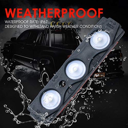 Xprite White Truck Pickup Bed Light Kit, 24 Led Cargo Rock Lighting Kits w/Switch for Van Off-Road Under Car, Side Marker, Foot Wells, Rail Lights - 8 PCS - color: White
