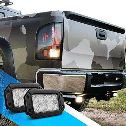 Nilight 15029S-B 2PCS 18w Flush Mount Lights Spot Work Driving Bar Off Road Led Jeep Truck Tacoma Bumper ATV UTV,2 Years Warranty - color: 2Pcs Flush Mount Lights