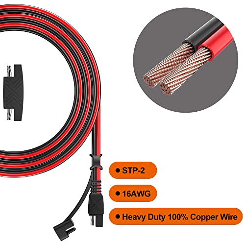 OYMSAE SAE Extension Cable, 6Feet 16AWG SAE to SAE Quick Disconnect Wire, Solar Panel SAE Extension Connector Cable for Trolling Motor Automotive RV Battery Motorcycle Cars Tractor 16 Gauge 6Ft - size: 6 ft