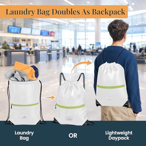 Extra Large Compression Packing Cube 6 Piece Set for Travel and Check Luggage by TRIPPED Travel Gear - color: White