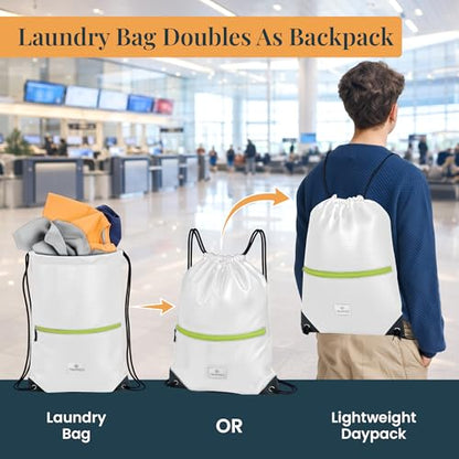 Extra Large Compression Packing Cube 6 Piece Set for Travel and Check Luggage by TRIPPED Travel Gear - color: White