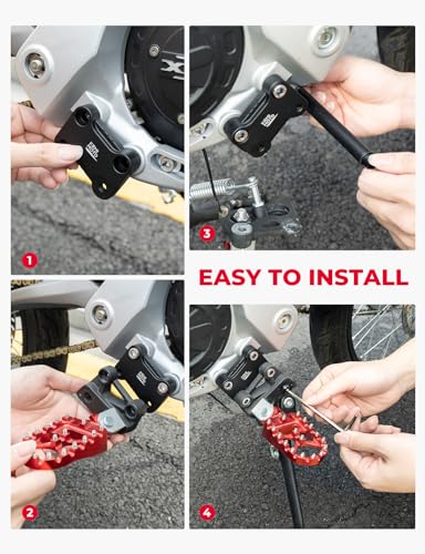 KEMIMOTO Foot Peg Extension Bracket Kits Compatible with Talaria XXX for Electric Dirt Bike Talaria X3 Footpegs Extenders Black