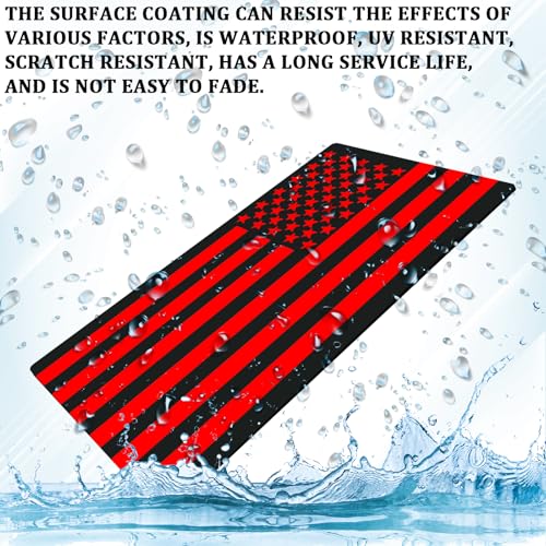 American Flag Emblem Car Decals, 3D Acrylic USA Patriotic Military Flag Sticker Reflective Stripes, Left & Right Raised Decals for Car Truck SUV Jeep RV Window Bumper Motorcycle (2PCS, Black) - color: Black & Red