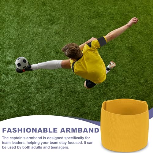 Soccer Captain Armband Elastic Wrist Arm Bands Adjustable Player Team Leader Anti-Slip Badge Sports Accessories - color: Golden Yellow