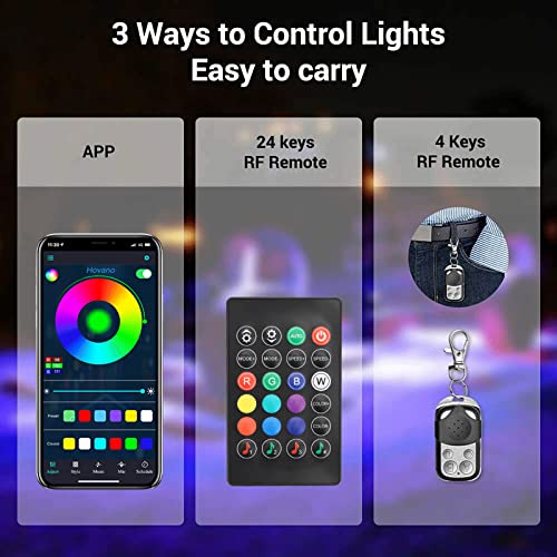 Hovano RGB LED Rock Lights, 20 Pods Waterproof Magic-RGB Multicolor Chasing Neon Underglow Music Lighting Kit with APP/RF Control for Jeep Off Road Truck Car ATV SUV RZR - size: 20 Pods Rock Lights