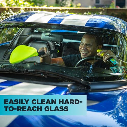 Invisible Glass 95160 Reach & Clean GlassWindshieldCleaner ToolKit With ExtendableHandle, ReusableQuickChange Microfibers,StorageBag for AutoWindshield,Trucks, SUVs, RVs,Windows (Pack of 4) - size: 1 Count (Pack of 4)