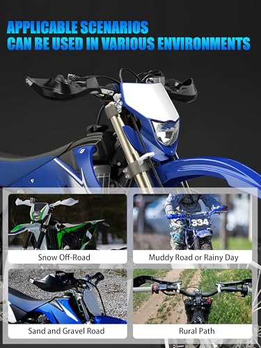JFG RACING Dirt Bike Handguards,7/8" and 1 1/8" Handlebar Motorcycle Dirtbike Hand Guards Accessories Universal for CRF XR YZF XC KX 125 150 250 300 Ebike ATV Pit Bike Motocross Enduro - color: black