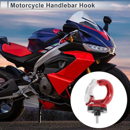 Universal Motorcycle Hanging Hook Round Shape Motorcycle Helmet Luggage Bag Holder Hanger for Scooters Bicycles Red White 1 Pc 75mm - color: Red
