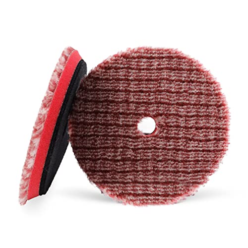 SPTA Wool Polishing Pads, 2Pcs 5 Inch (125mm) Wool Cutting Pad, Short Hair Wool Buffing and Polishing Pad Set, Wool Buffing Wheel for Heavy Cut for 5 Inch Car Polisher Polishing, Buffing and Cutting - color: 2Pcs 5Inch Ultra Coarse Short Hair Wool, size: