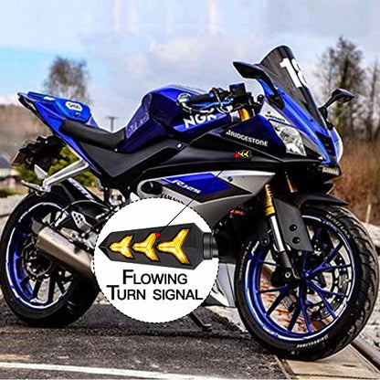 Sequential Turn Signal Motorcycle Blinkers LED Front Rear Flowing Indicators Daytime Running Light Universal Compatible with Harley Honda Kawasaki Suzuki Yamaha - color: B-Front&Rear