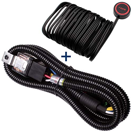FARBIN 12V 80a Horn Wiring Harness Relay Kit and Horn Push Button with 3 Meters Wire (Wiring Harness+Button, 12V) - color: Wiring harness+button, size: 12V