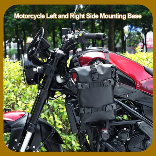 Motorcycle Tank Left and Right Auxiliary Mounting Pendant - Motorcycle Accessories Increase Storage Space, Suitable for Motor Fuel Tank Bag Motor Crash Bar bag - style: Left/Right Expansion