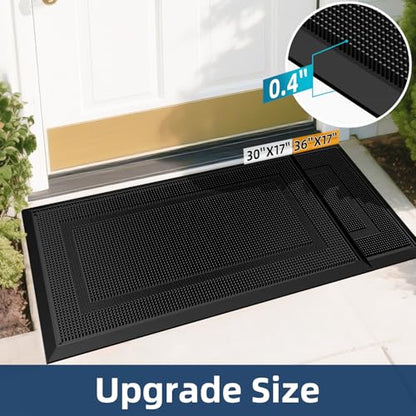 BEHERO Front Door Mat Outside Entrance, 36" x 17" Heavy Duty Rubber Outdoor Mats Enlarged for Entryway, Welcome Matt Outdoor, Dirt Trapping Waterproof - size: 1'5" x 3' (Rectangular)