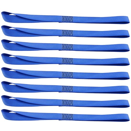 XSTRAP STANDARD Soft Loop Tie-Down Straps - 8PK 1-1/16 x 18 inches - 3600LB Breaking Strength, Loops for Securing Trailering of Bikes, ATV, UTV, Motorcycles, Scooters, Dirt Bikes, Lawn Equipment, Blue - color: Blue