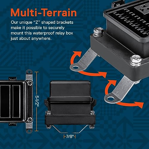 True Mods Waterproof 12V Fuse Relay Box Block Kit w/Pre-Wired Harness [12 & 16AWG] 6 Gang Bosch Style 5Pin 30A/40A Universal Relay & Fuse Panel for DC Auto Automotive Vehicle Car Marine Boat Jeep UTV - style: Prewired Fuse/Relay Kit
