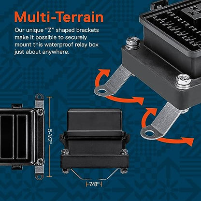 True Mods Waterproof 12V Fuse Relay Box Block Kit w/Pre-Wired Harness [12 & 16AWG] 6 Gang Bosch Style 5Pin 30A/40A Universal Relay & Fuse Panel for DC Auto Automotive Vehicle Car Marine Boat Jeep UTV - style: Prewired Fuse/Relay Kit