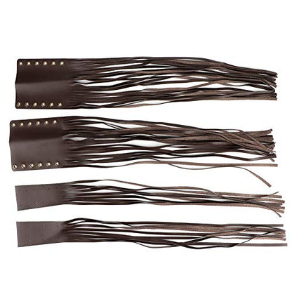 Hand Grips Tassel Fringe Wrap Cover, Qiilu Universal Hand Grips Tassel Fringe Wrap Cover Motorcycle Brake Clutch Lever Streamer 7/8In 1In Fit for (Brown) - color: Brown
