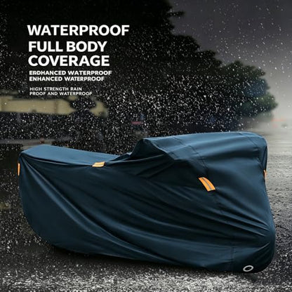 Heavy-Duty Motorcycle Cover for Vespa GTV 300 2023–2024, All Season Durable Waterproof Protection Cover, Lock-Holes & Windproof Buckles Black_XXL