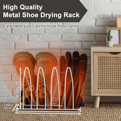 2 Pack Metal Shoe Drying Rack, Shoes, Boot, and Glove Drying Rack, Dryer Racks for Shoes and Dryer Shoe Racks Inside Dryers (White)