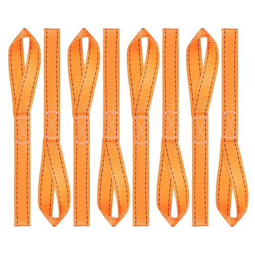 PATIKIL 1" x 11.8" Soft Loop Tie Down Straps, 6Pcs Heavy Duty Motorcycle Handlebar Strap Fastening Tie Down Loops for Securing ATV UTV Truck Scooters Lawn Garden Equipment, Orange - color: Orange, size: 1" x 11.8"