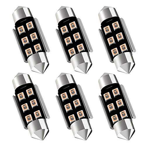 AUXLIGHT 6418 6411 DE3425 C5W DE3423 36MM 1.42”Festoon Canbus Error Free LED Interior Light Bulbs Purple, Super Bright 6SMD Chips for Dome Map Door Courtesy License Plate Lights (Pack of 6) - color: Purple, size: 36MM