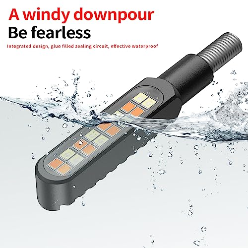 Waterproof Motorcycle Blinkers Indicator Turn Signal Amber Flowing Sequential Universal Lamp (Pack of 2) - size: 2pcs metal casing 2835 blinkers