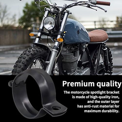 2 PCS Motorcycle Turn Signal Light Tube Bracket Mount - Metal Tube Clamp for 10mm Hole Non-Slip Rubber, Rain Resistant, Perfect for Light Bar Mount (55mm-Black) - style: 52-60mm black