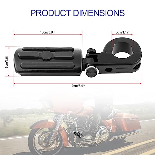 1.25” Engine Guard Foot Rest With P-Clamps Mounts Kits Motorcycle Highway Foot Pegs For Harley Touring Road King Street Softail Dyna Sportster Kawasaki Suzuki Yamaha (Black 5) - color: Black Style 4
