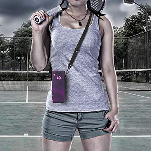 RICHEN Neoprene Water Bottle Carrier Bag with Adjustable Shoulder Strap,Insulated Water Bottle Cover for Stainless Steel/Glass/Plastic Bottles - color: Purple Flowers, size: 750ml